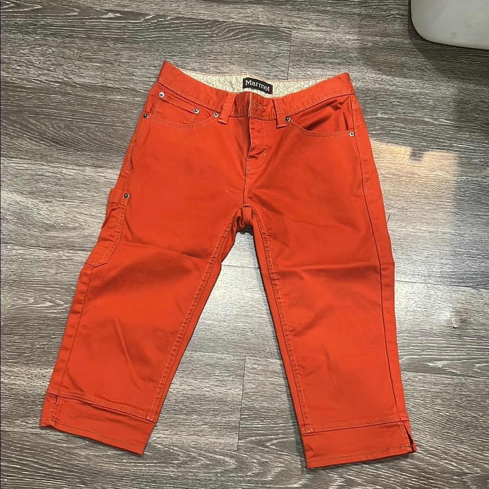 Marmot Orange Hiking Capri Pants Outdoor Utility size 4
